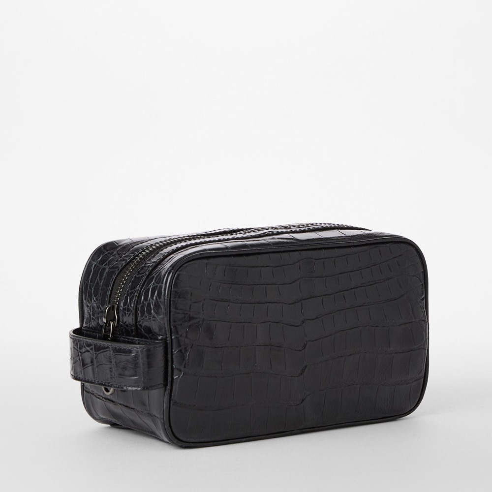 Brahmin Dylan Leather Toiletry Case - Black Baypoint