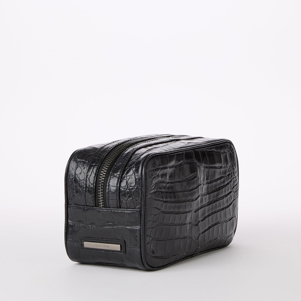 Brahmin Dylan Leather Toiletry Case - Black Baypoint