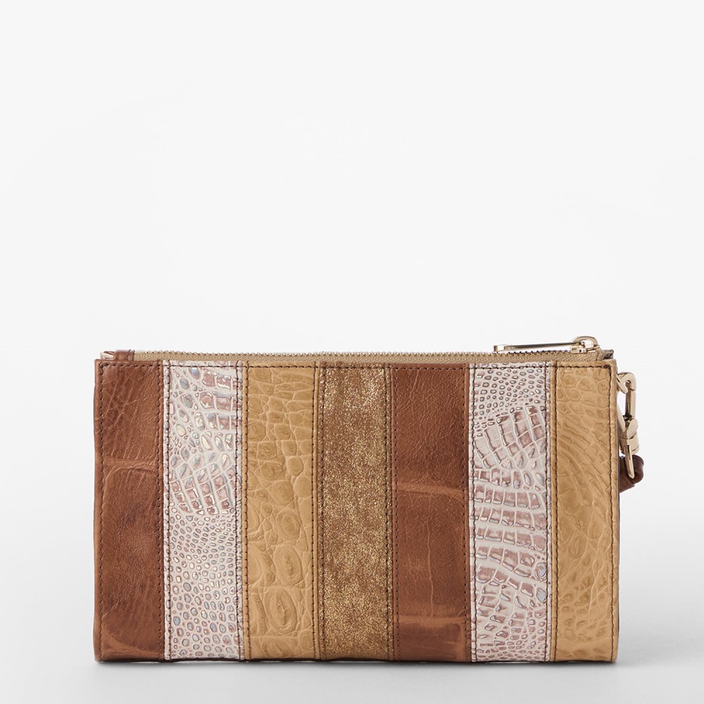 Brahmin Daisy Leather Wristlet - Natural Flashback