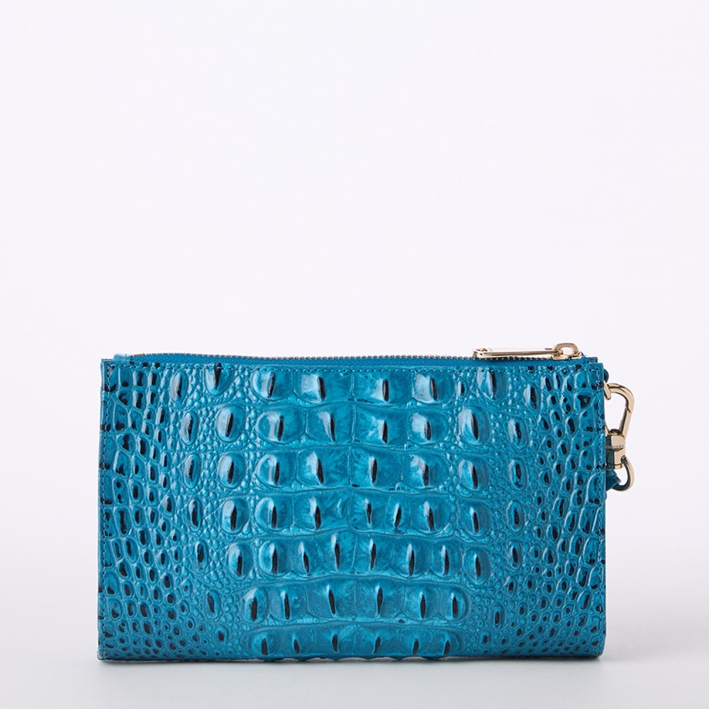 Brahmin Daisy Leather Wristlet - Vibrant Azure