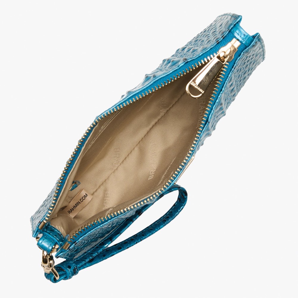 Brahmin Daisy Leather Wristlet - Vibrant Azure