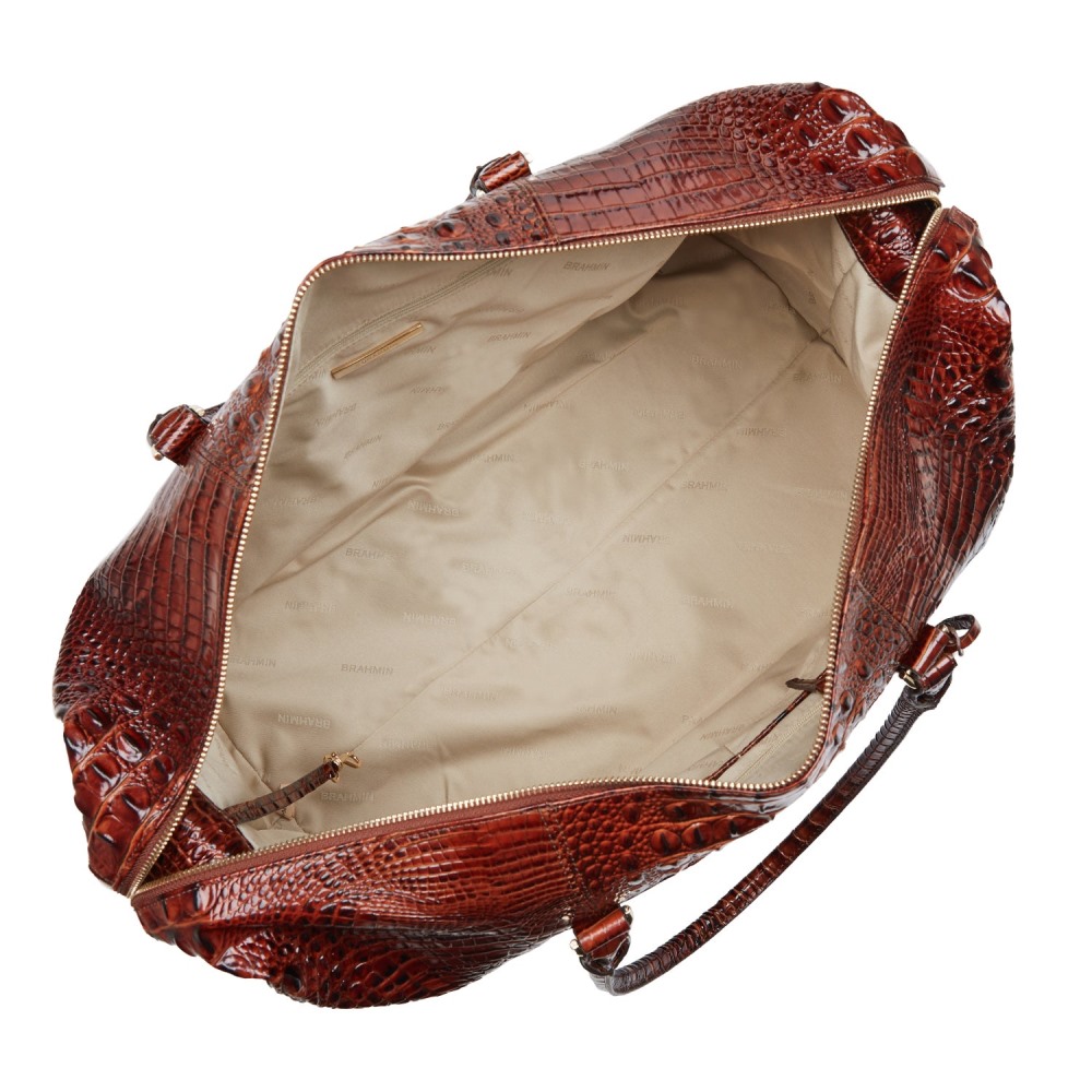 Brahmin Dux Weekender Leather Travel Bag - Pecan