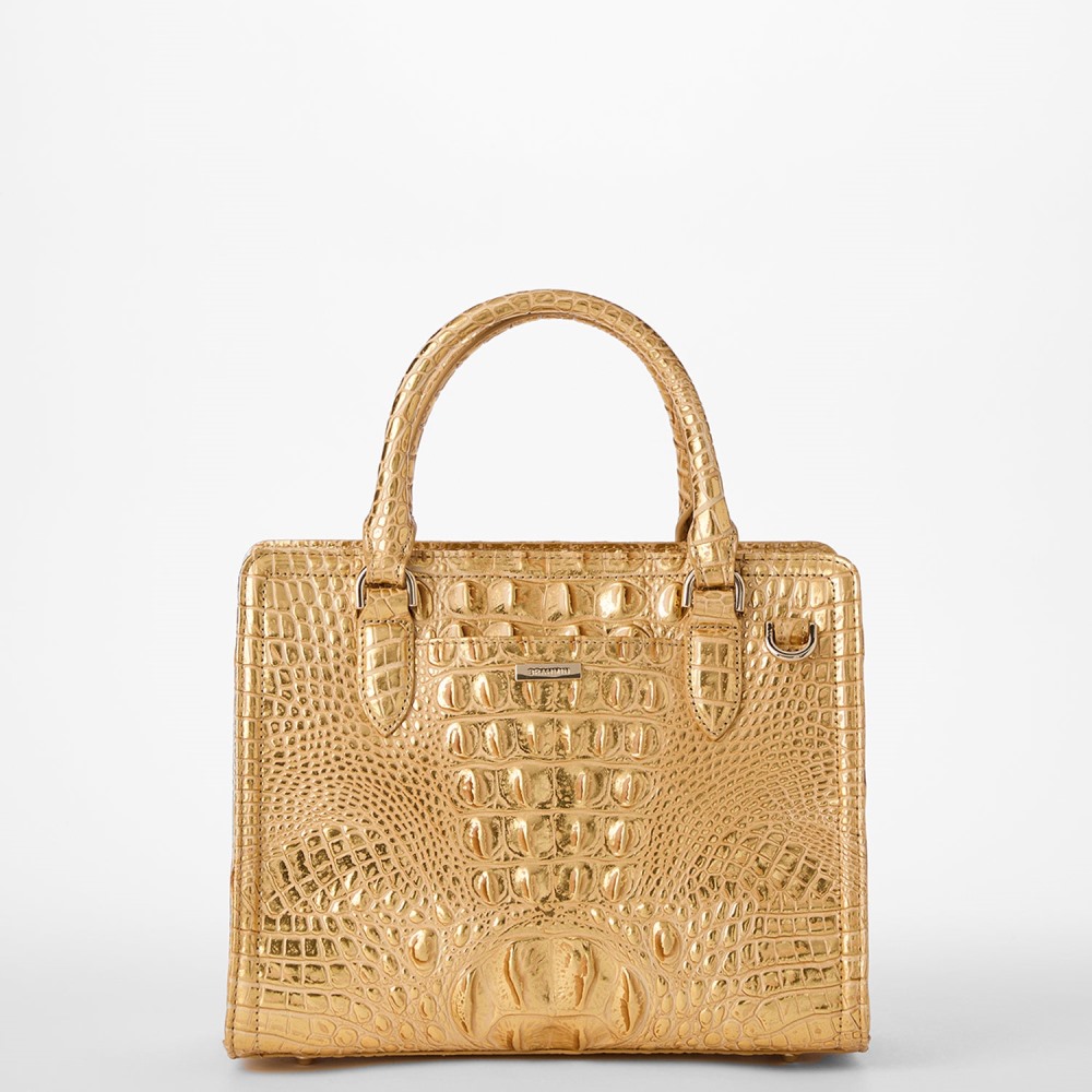 Brahmin Cami Leather Satchel - Gold Peyson