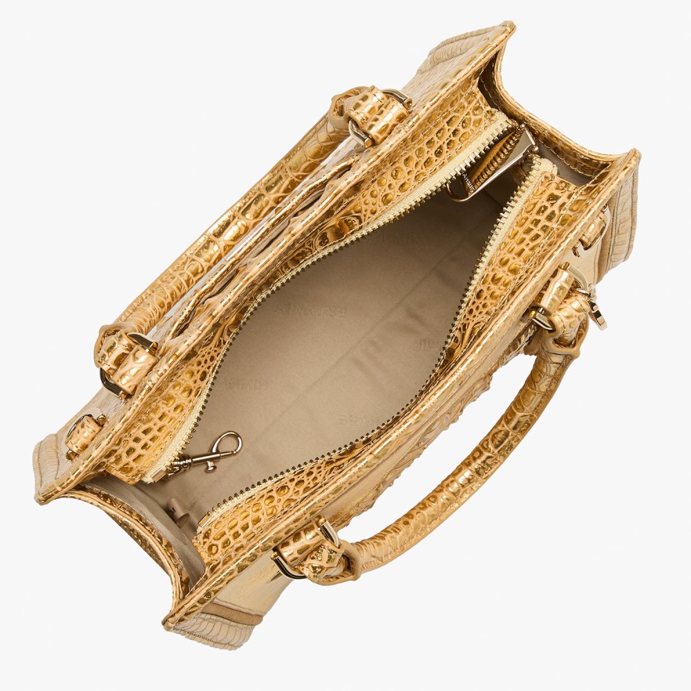 Brahmin Cami Leather Satchel - Gold Peyson