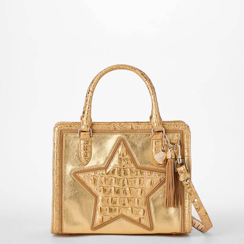 Brahmin Cami Leather Satchel - Gold Peyson