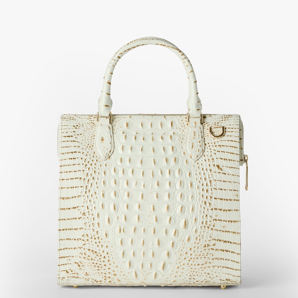 Brahmin Caroline Leather Satchel - Snowball Snowdrift