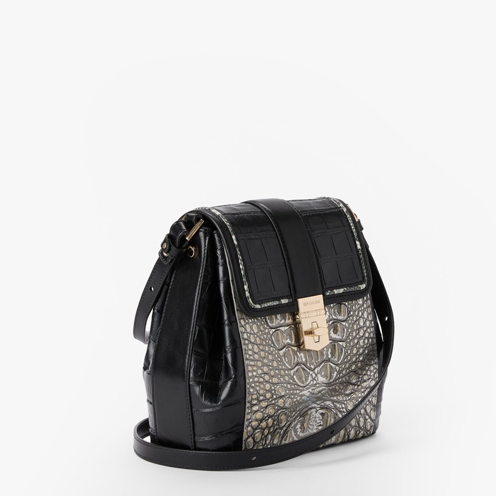 Brahmin Margo Leather Crossbody - Chrome Azurine