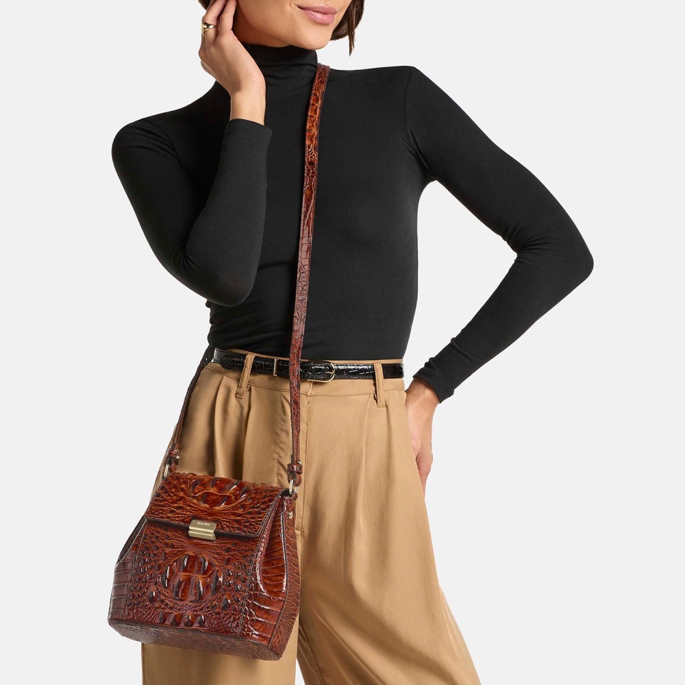 Brahmin Margo Leather Crossbody - Chrome Azurine