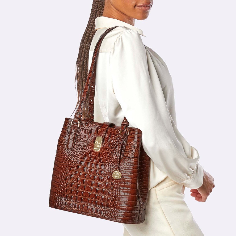 Brahmin Fiora Leather Bucket Bag - Multi Pellham