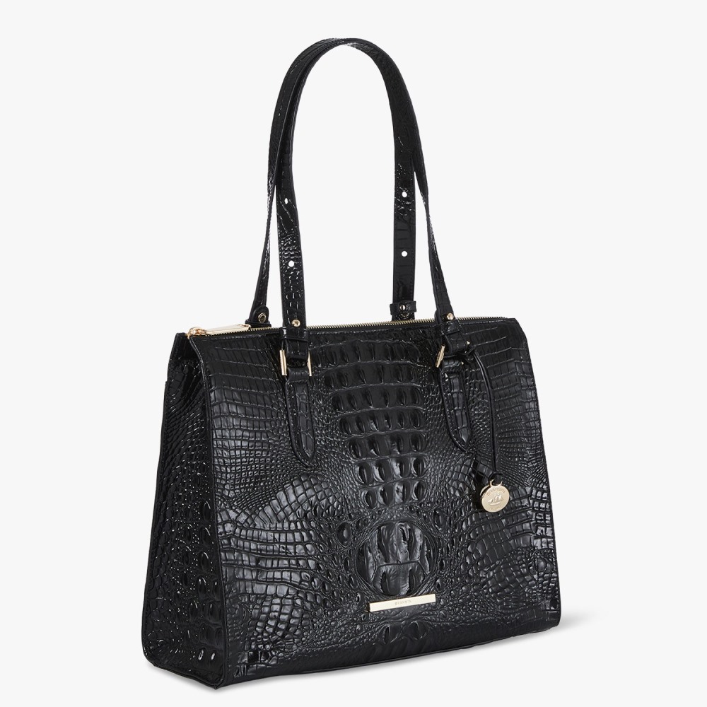 Brahmin Anywhere Leather Tote - Black