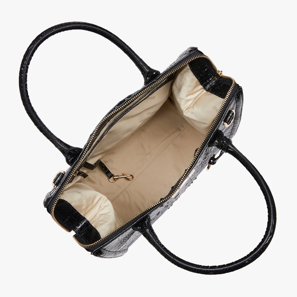 Brahmin Caroline Leather Satchel - Black Melbourne