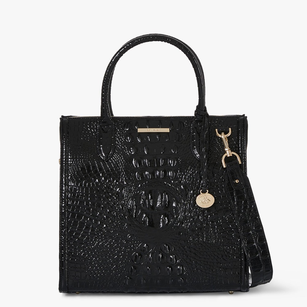 Brahmin Caroline Leather Satchel - Black Melbourne