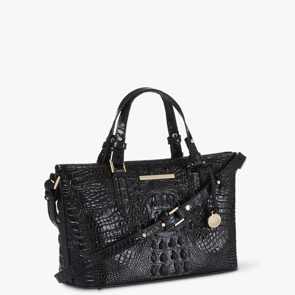 Brahmin Mini Asher Satchel - Black Melbourne