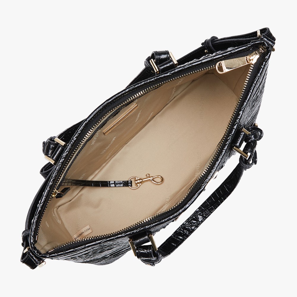 Brahmin Mini Asher Satchel - Black Melbourne