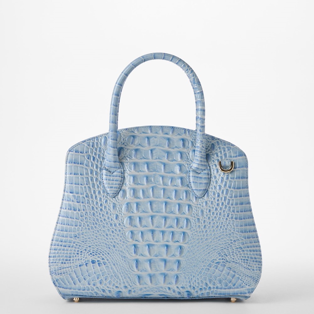 Brahmin Rosetta Leather Satchel - Heavenly Blue Melbourne