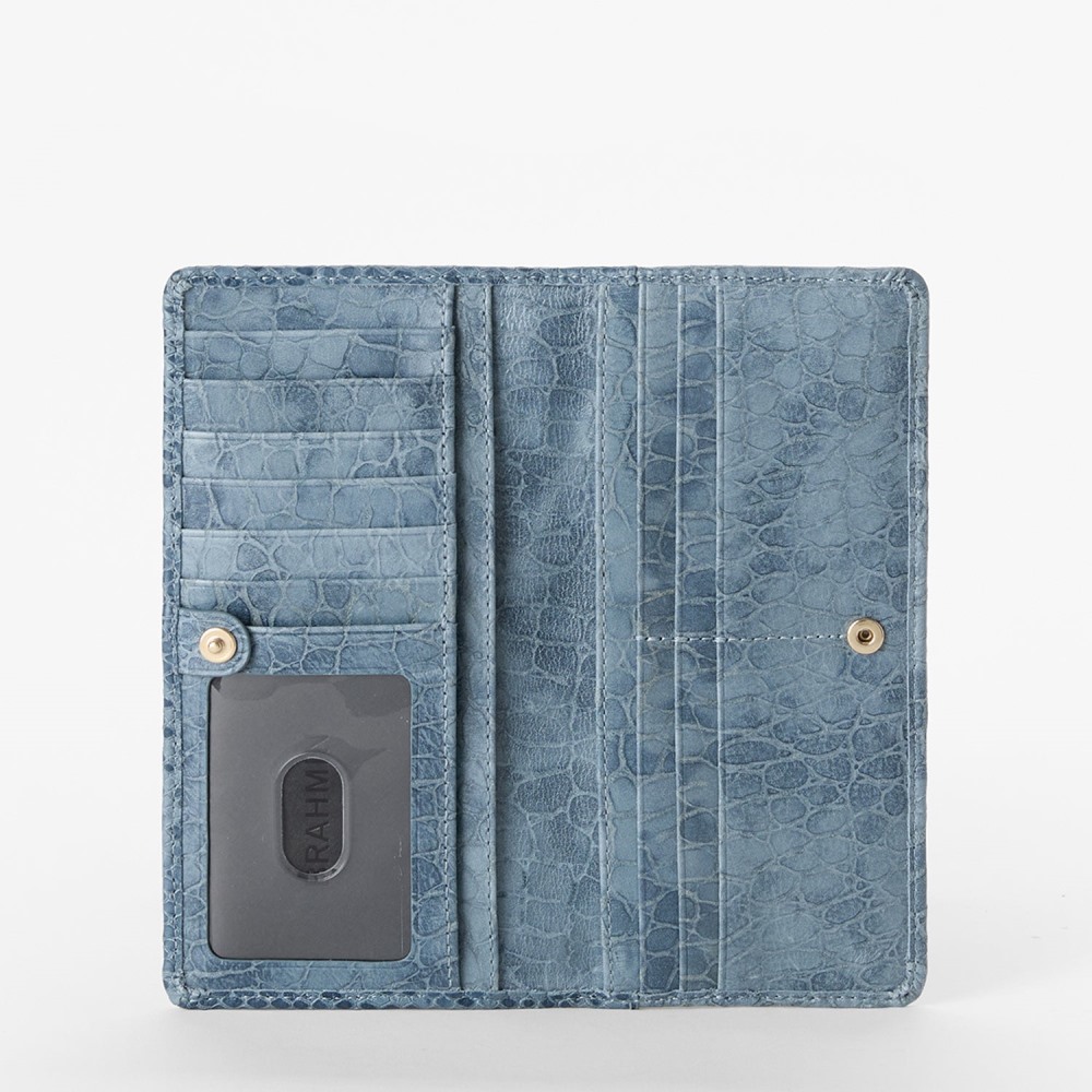 Brahmin Ady Leather Wallet - Bellbottom Blue Zostera