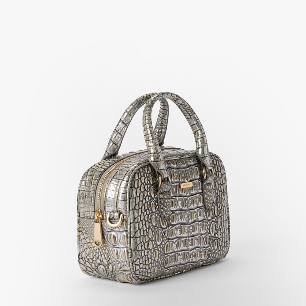 Brahmin Mara Leather Satchel - Chrome Melbourne