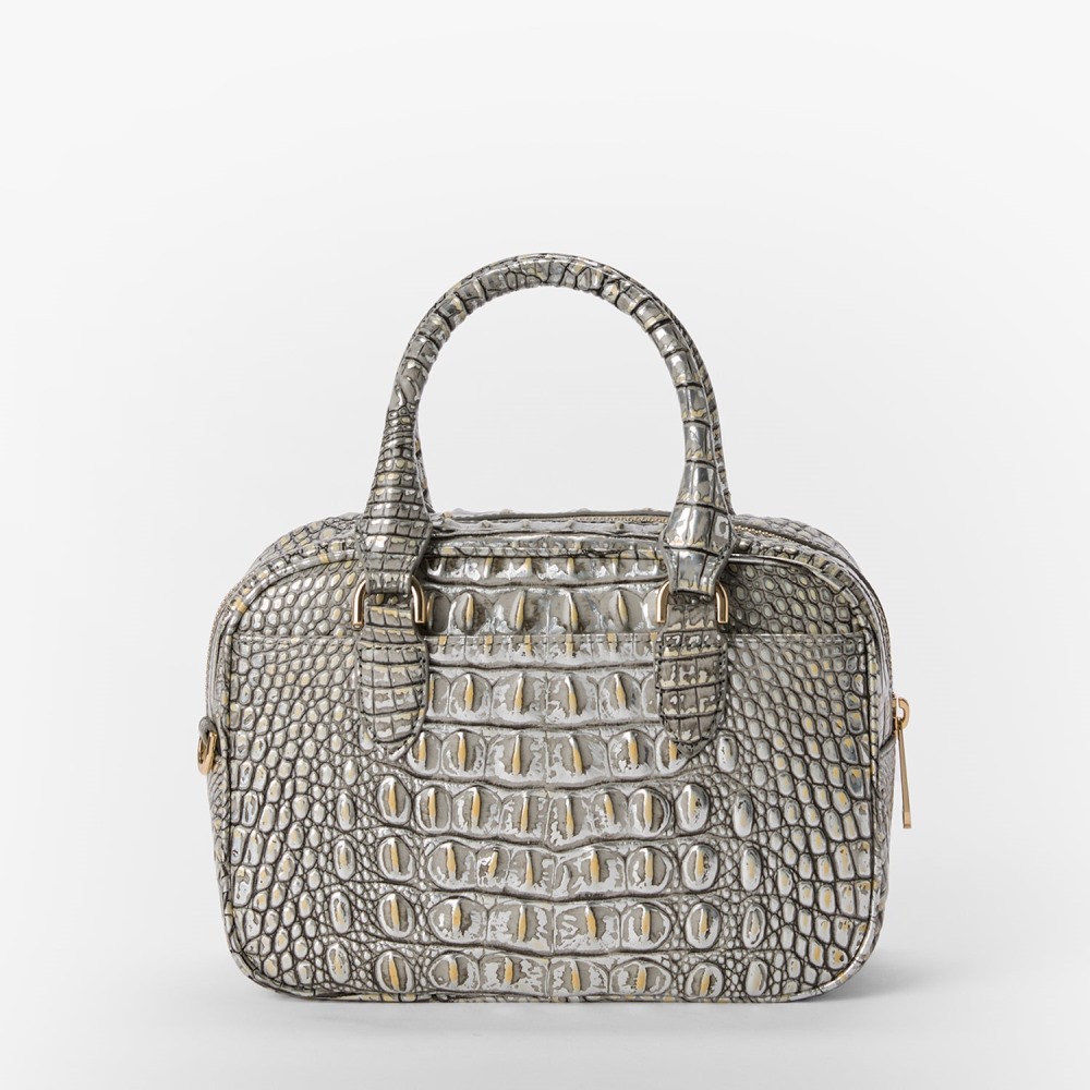 Brahmin Mara Leather Satchel - Chrome Melbourne