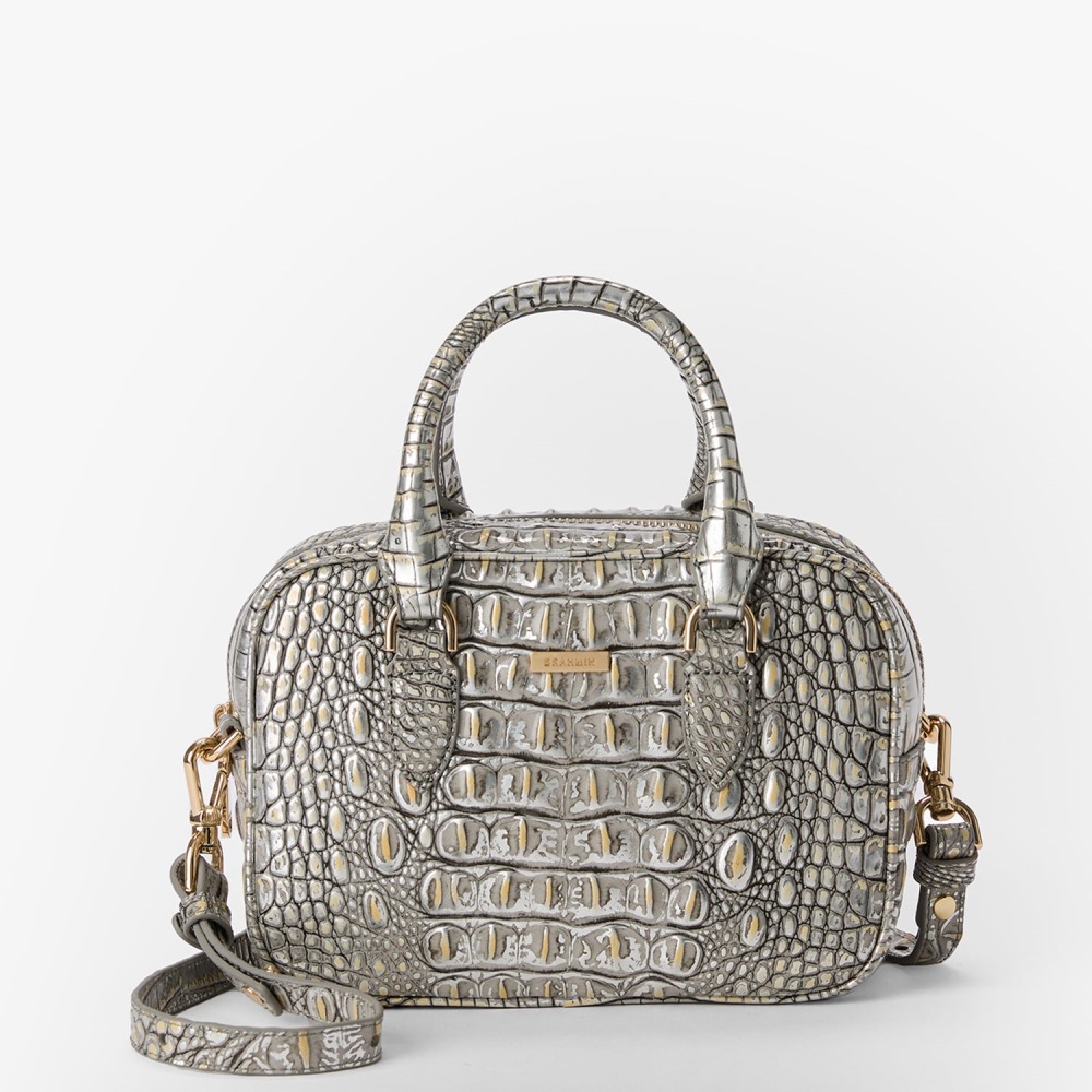 Brahmin Mara Leather Satchel - Chrome Melbourne