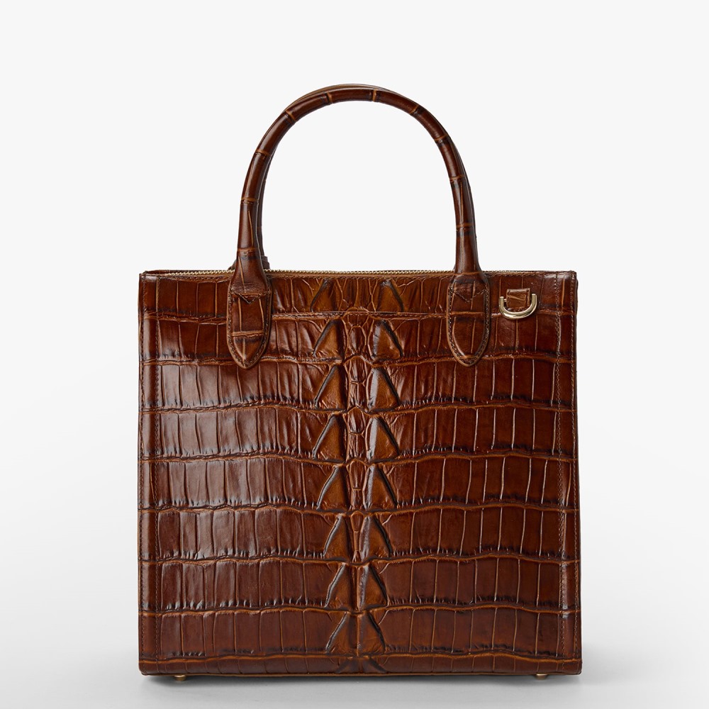 Brahmin Caroline Leather Satchel - Chestnut Marana
