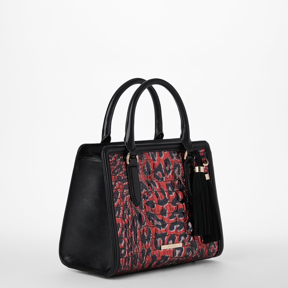 Brahmin Cami Leather Satchel - Red Leopardess