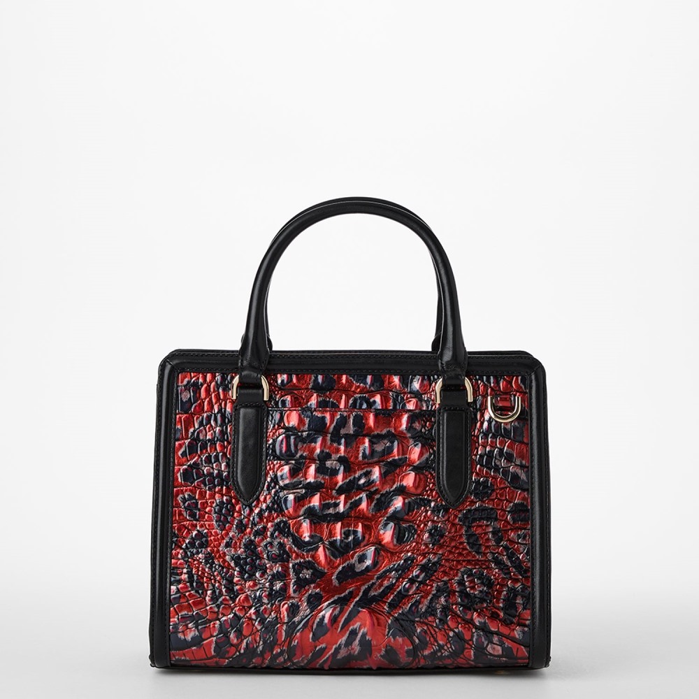 Brahmin Cami Leather Satchel - Red Leopardess