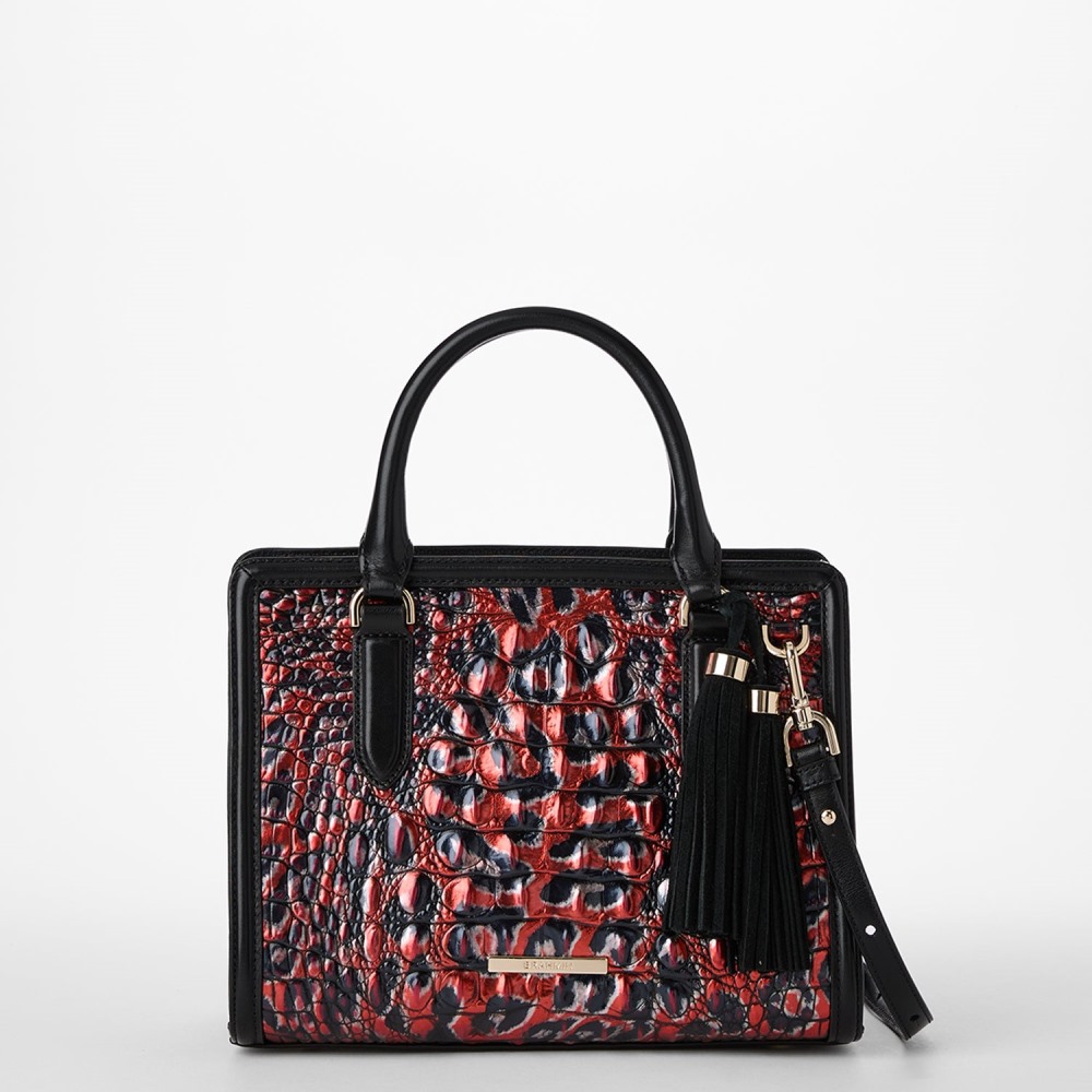 Brahmin Cami Leather Satchel - Red Leopardess