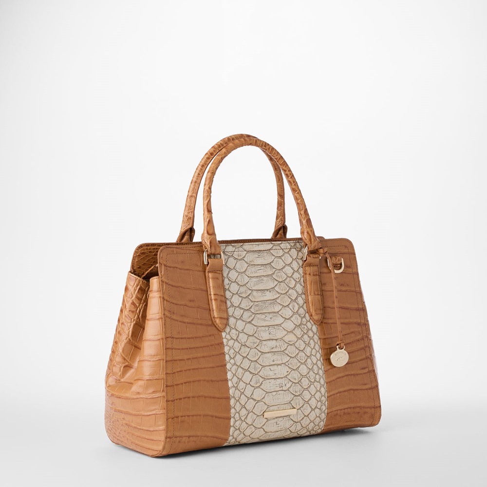 Brahmin Small Finely Leather Satchel - Multi Castalia