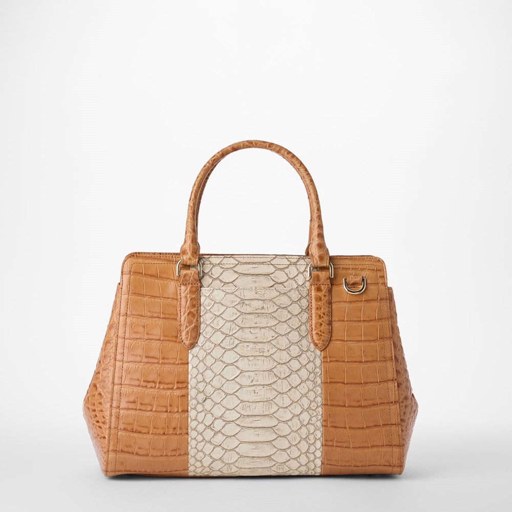 Brahmin Small Finely Leather Satchel - Multi Castalia
