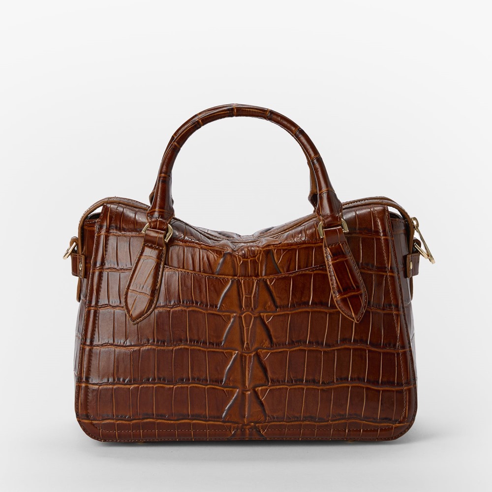 Brahmin Micaela Leather Satchel - Chestnut Marana