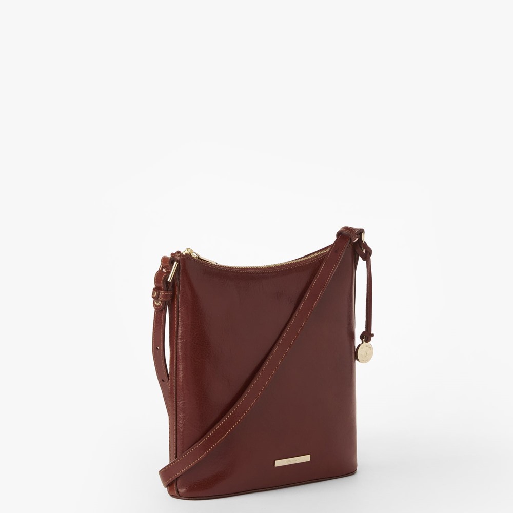 Brahmin Katie Leather Crossbody - Cognac Topsail