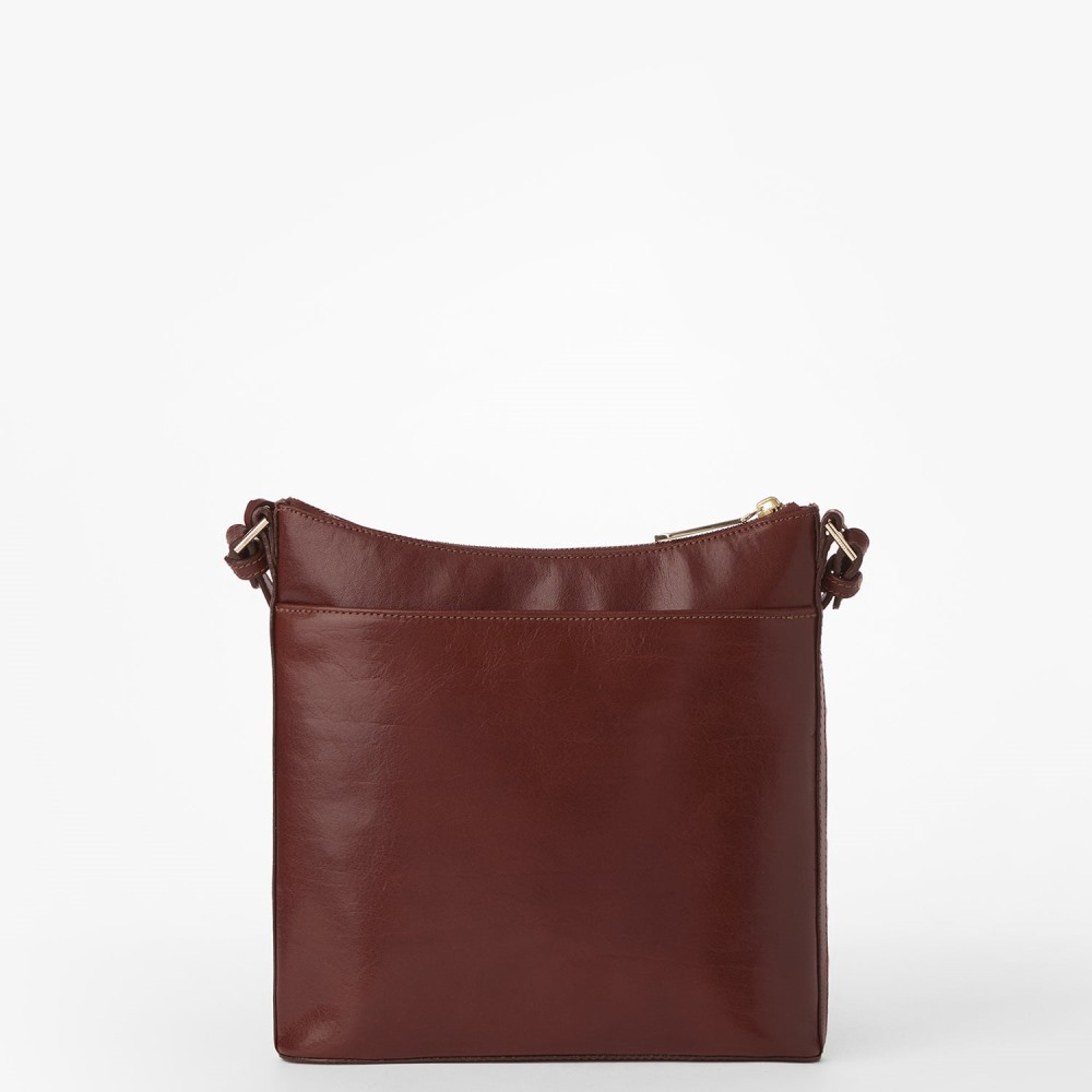 Brahmin Katie Leather Crossbody - Cognac Topsail