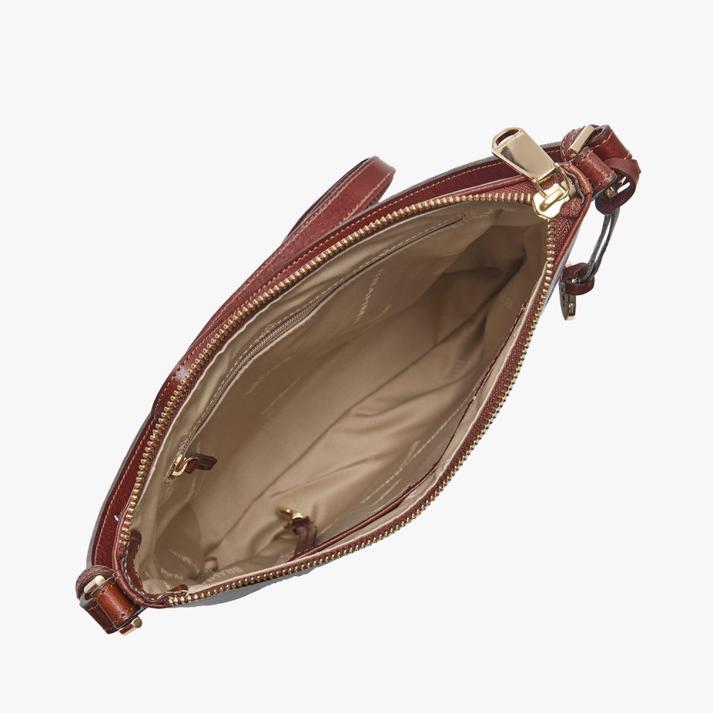 Brahmin Katie Leather Crossbody - Cognac Topsail