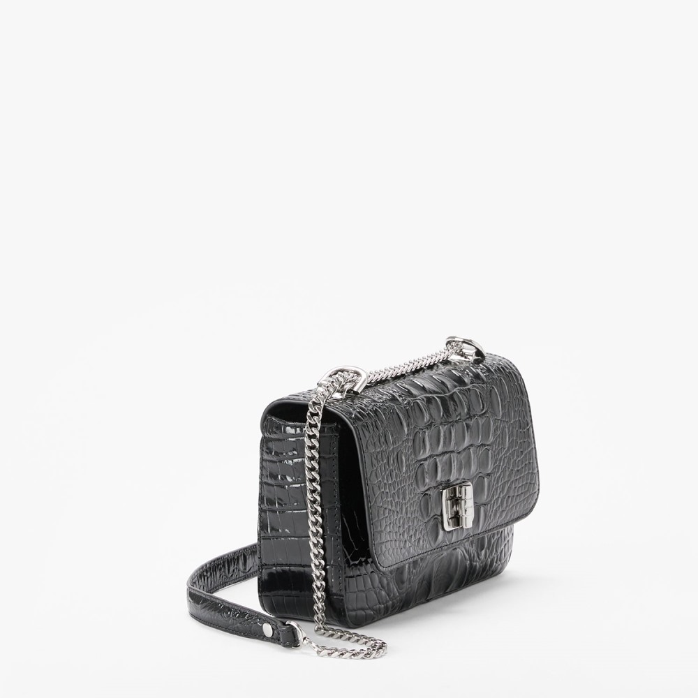 Brahmin Rosa - Black Melbourne Silver Hardware