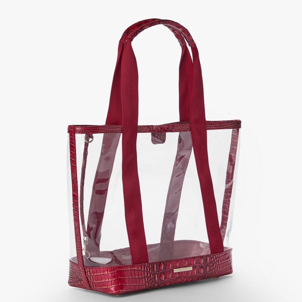 Brahmin Brooke Transparent Tote - Crimson Seagate