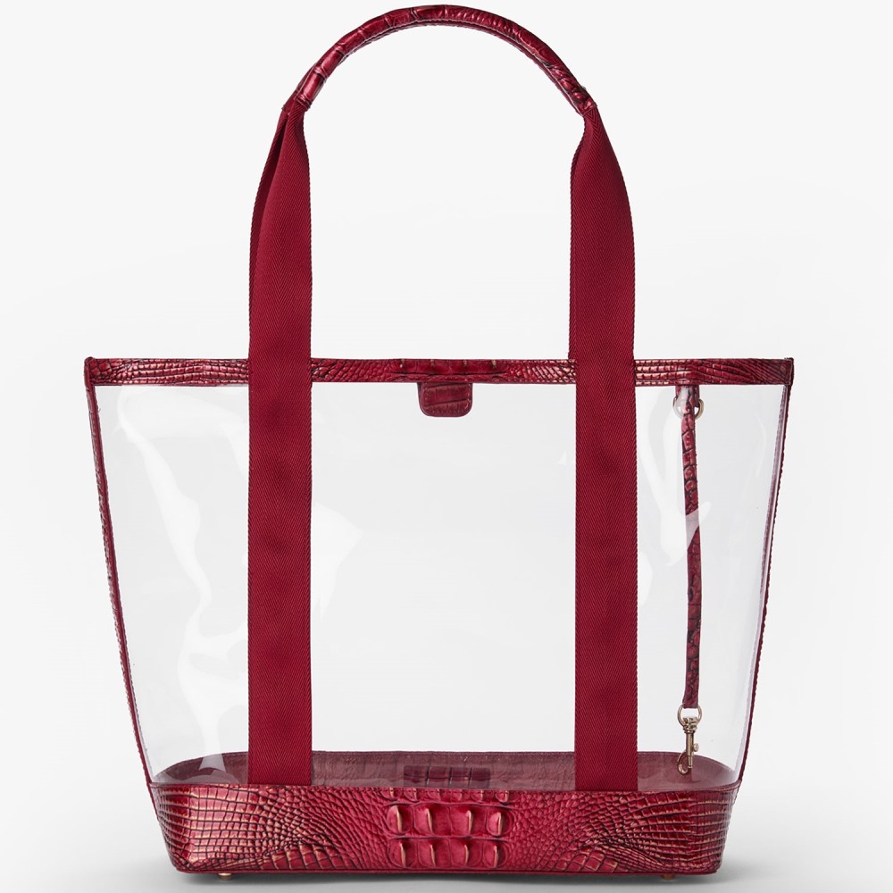 Brahmin Brooke Transparent Tote - Crimson Seagate