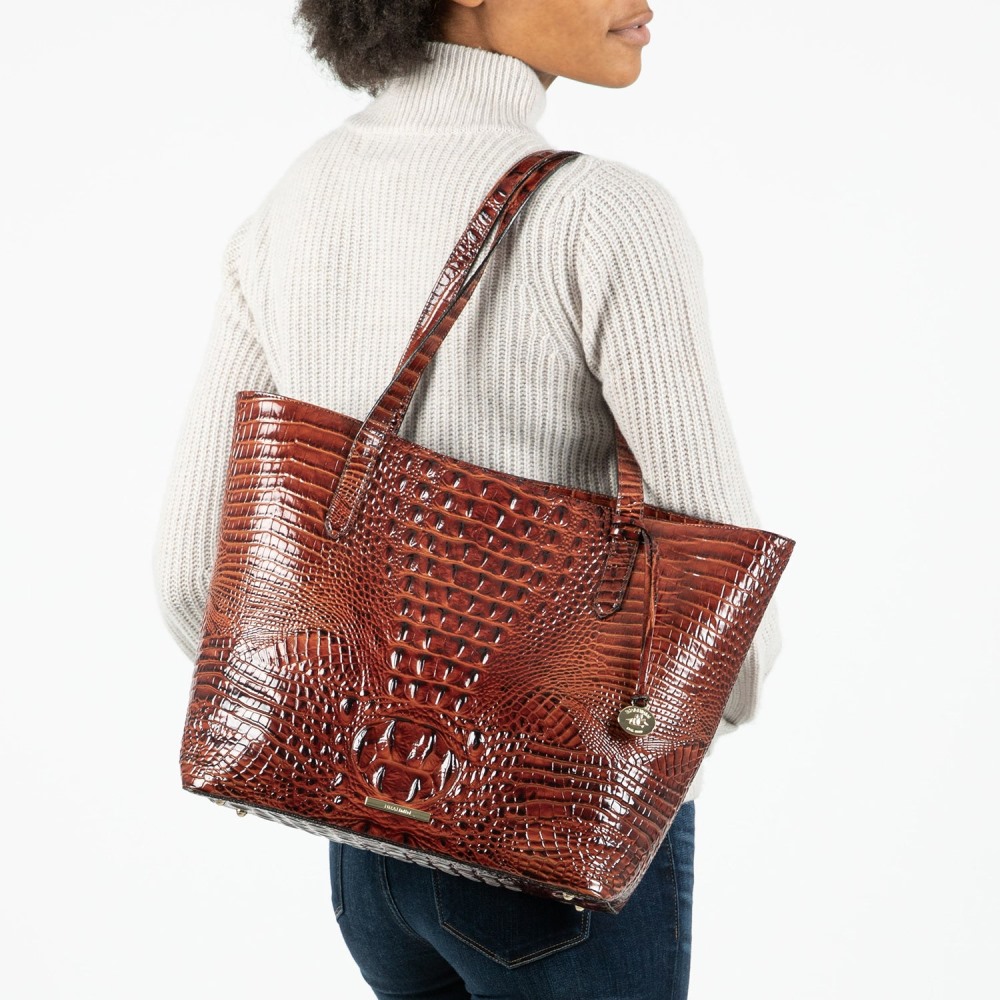 Brahmin Brooke Transparent Tote - Crimson Seagate
