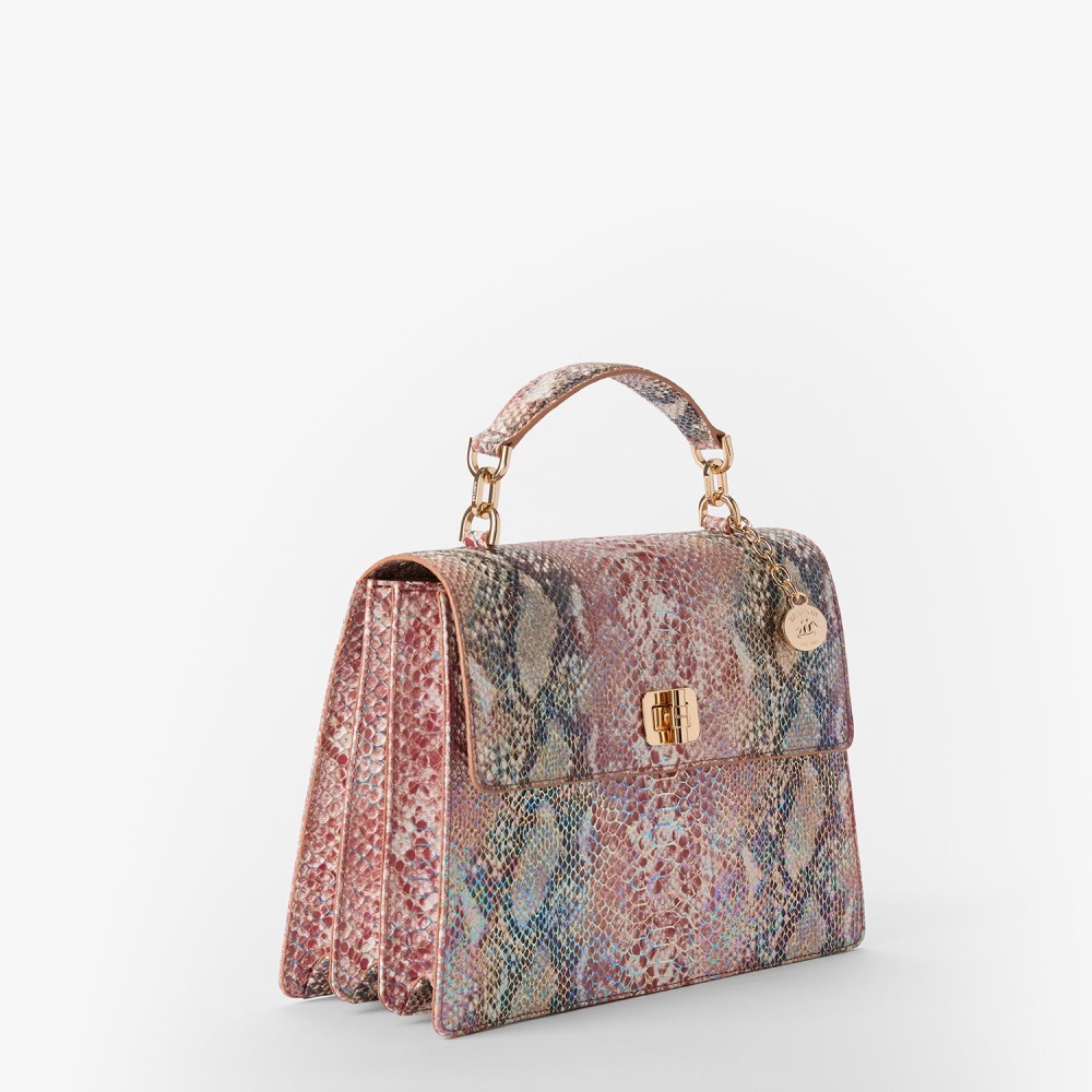 Brahmin Hallie Leather Satchel - Multi Skyterra