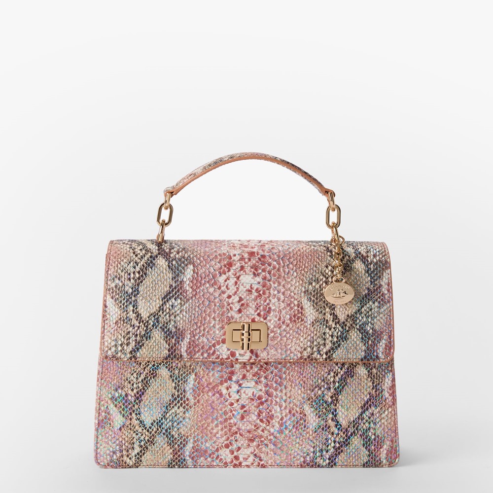 Brahmin Hallie Leather Satchel - Multi Skyterra