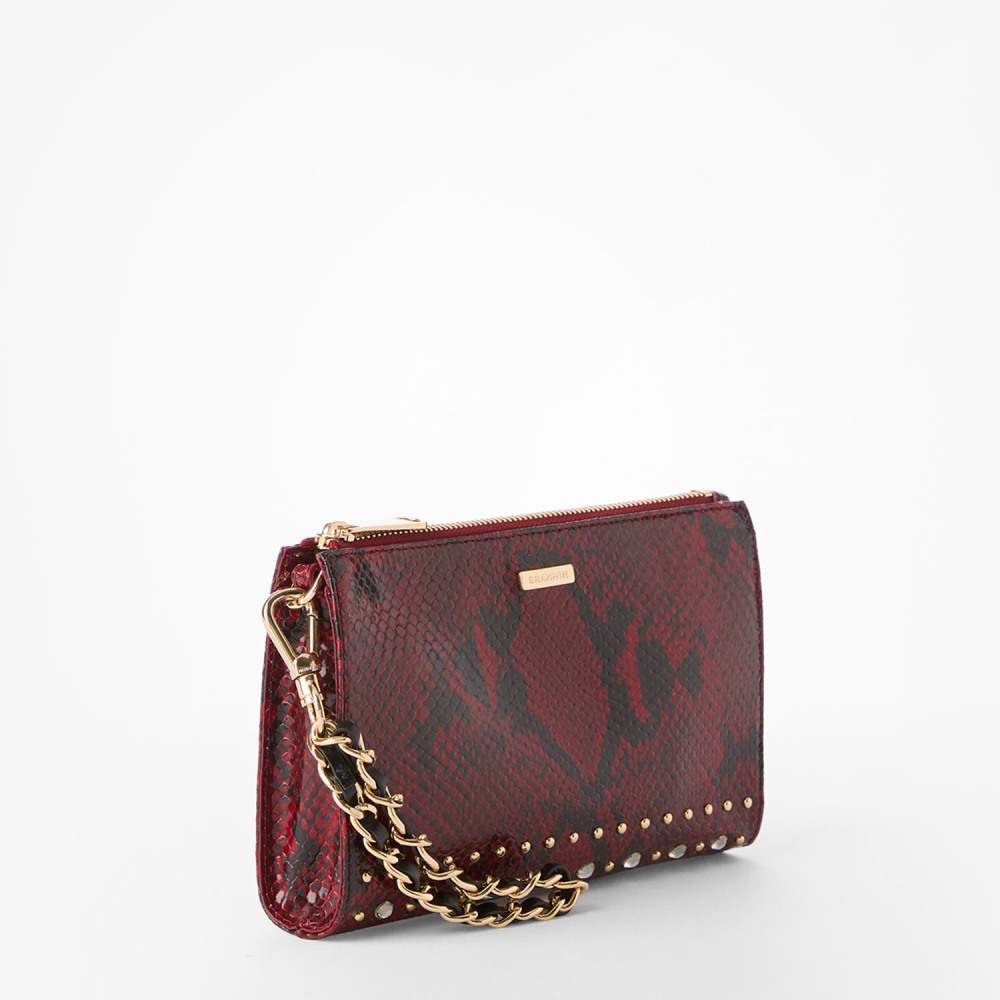 Brahmin Daisy Leather Wristlet - Red Grandeur