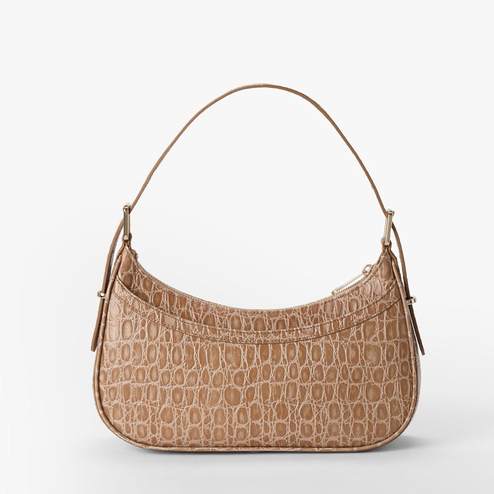 Brahmin Kyrie Leather Shoulder Bag - Timeless Taupe Bayem