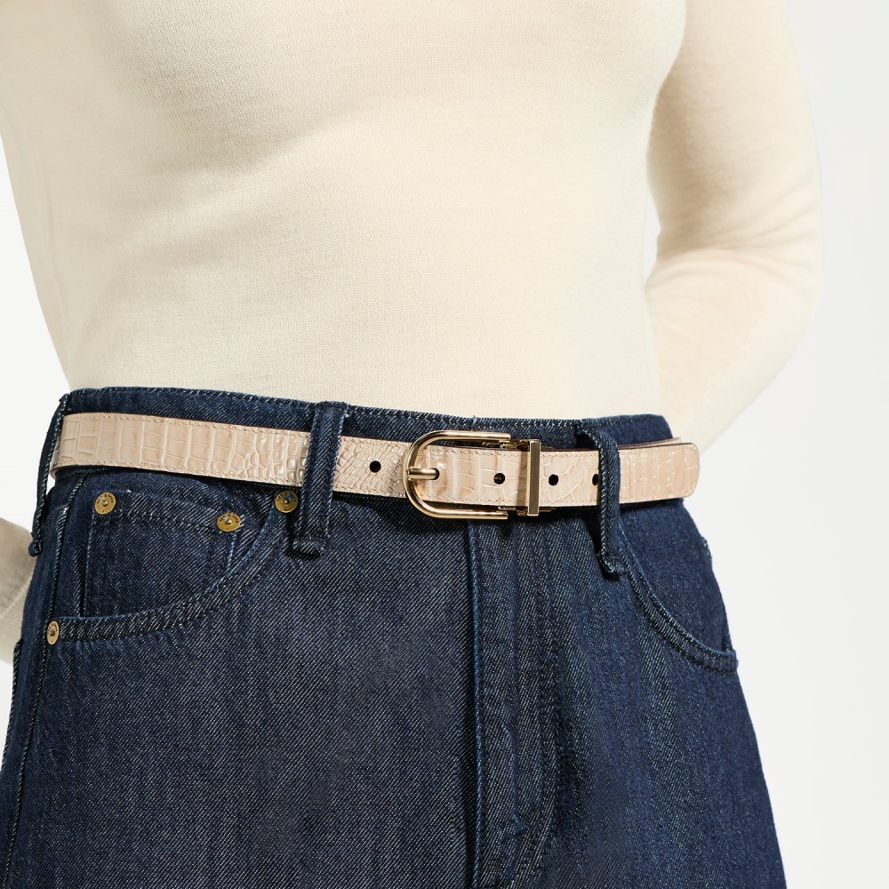 Brahmin Reversible Belt Small - Contour Classic Croc