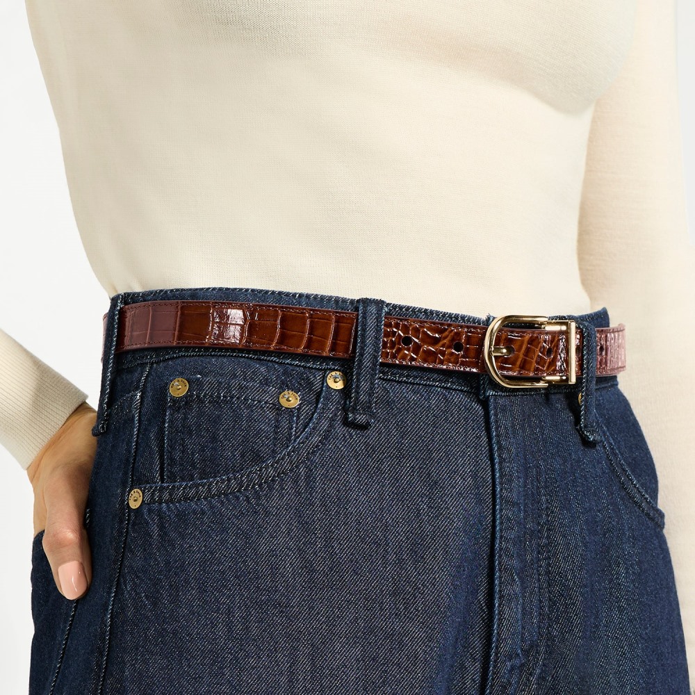 Brahmin Reversible Belt Small - Contour Classic Croc