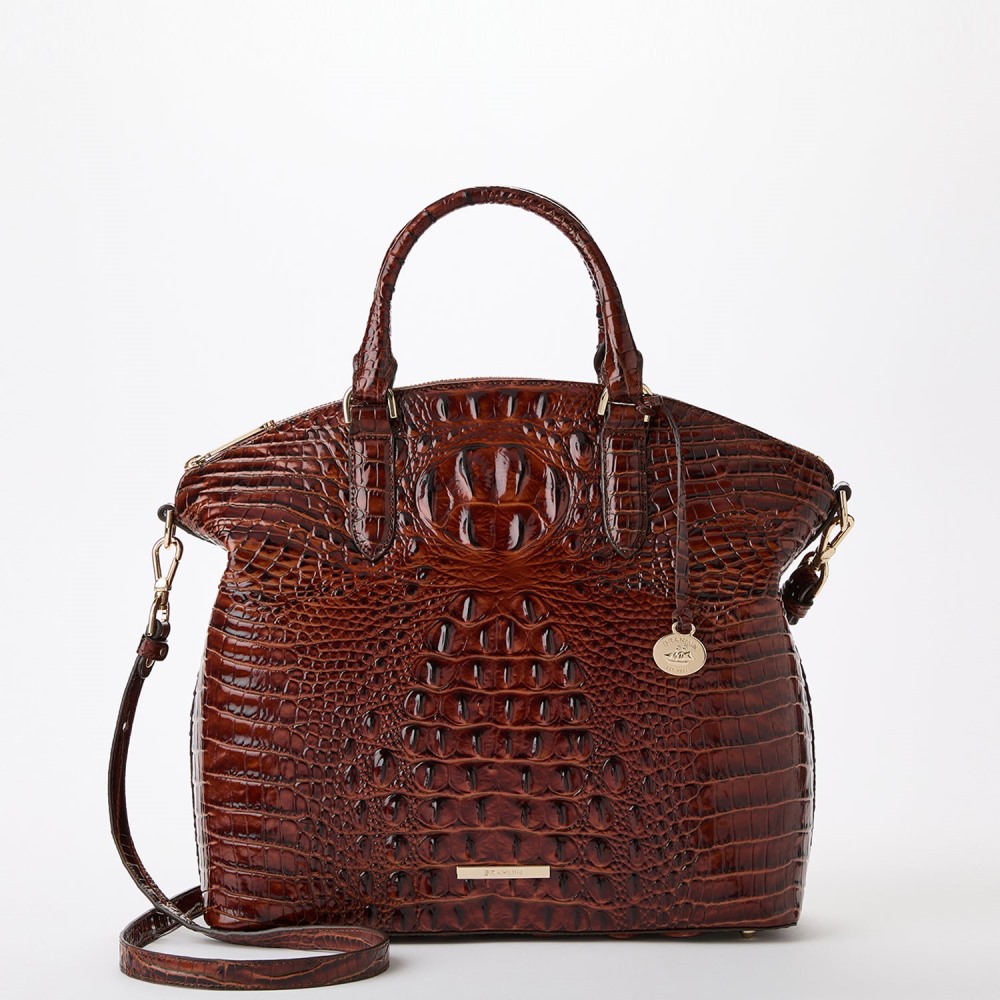Brahmin Large Duxbury Leather Satchel - Pecan Melbourne