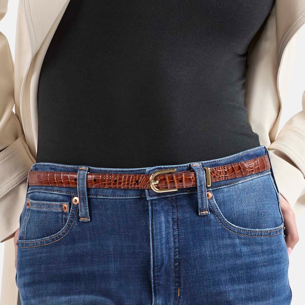 Brahmin 3/4 Wide Belt - Sea Salt White Classic Croc