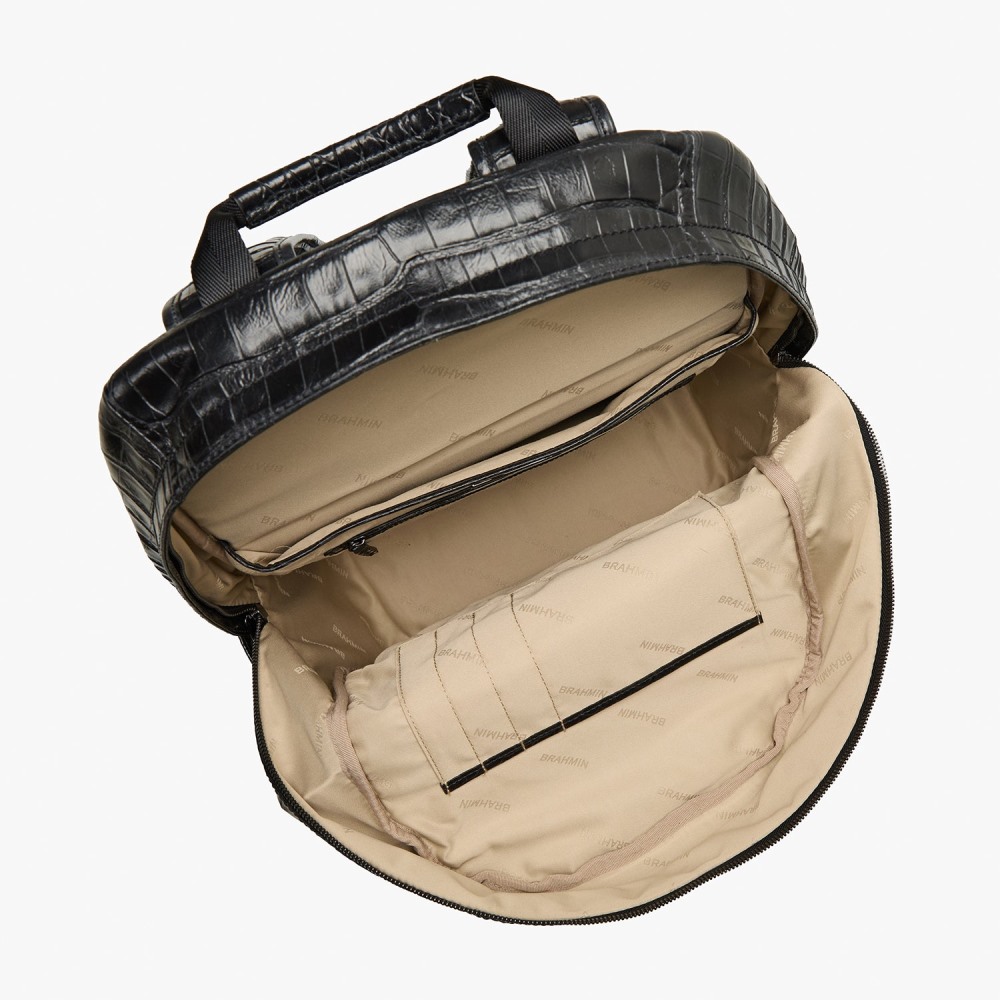 Brahmin Lucas Leather Backpack - Black Baypoint