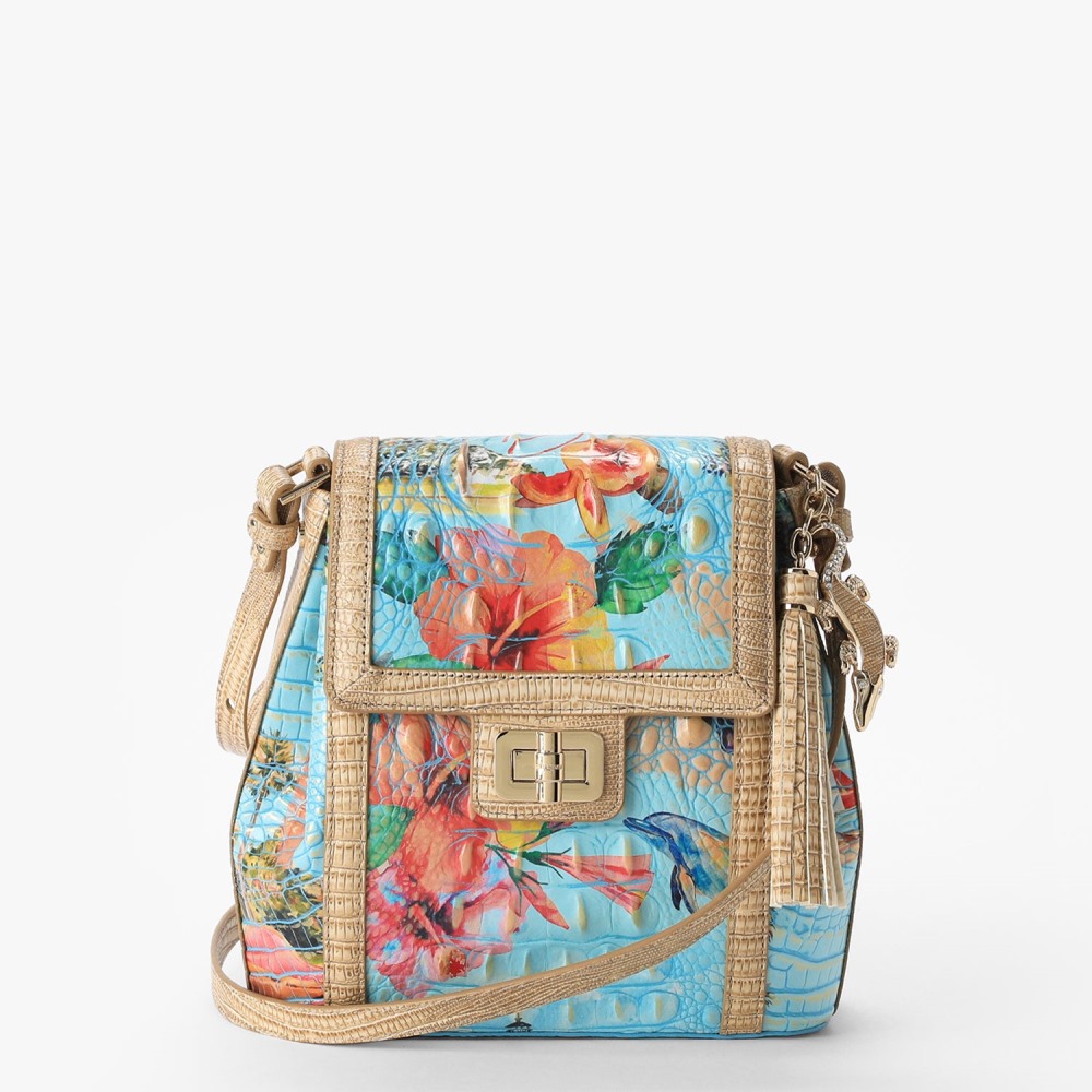 BRAHMIN Donna Borsa A Tracolla Margo, Colore Nero, Pelle Conciata Al Vegetale, 24x21x11,4 Cm