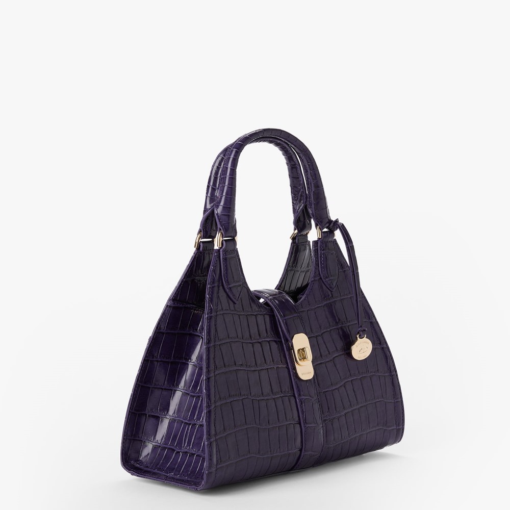 Brahmin Adrian Leather Satchel - Voltage Violet Sirona