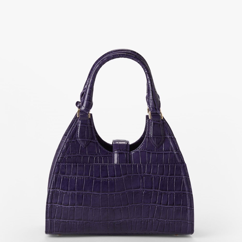 Brahmin Adrian Leather Satchel - Voltage Violet Sirona