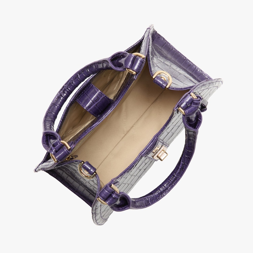 Brahmin Adrian Leather Satchel - Voltage Violet Sirona